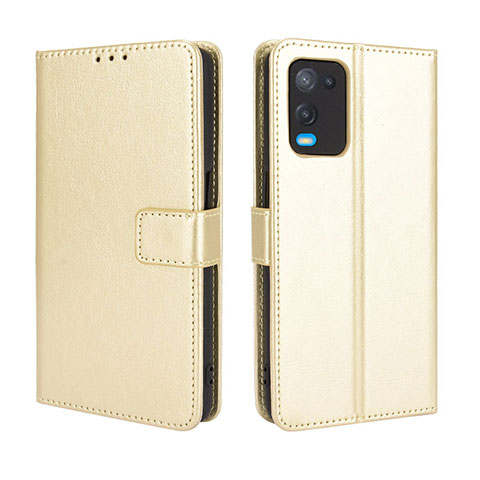 Handytasche Stand Schutzhülle Flip Leder Hülle BY5 für Oppo A54 4G Gold