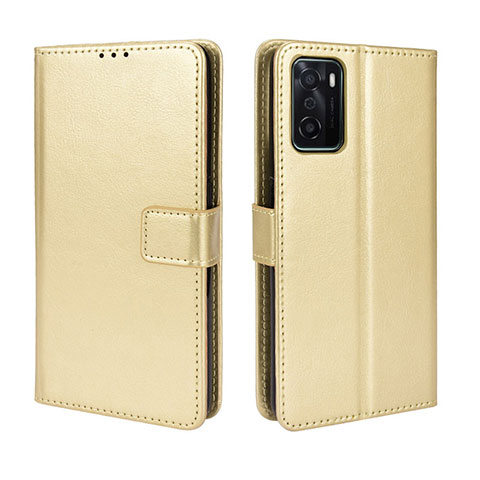 Handytasche Stand Schutzhülle Flip Leder Hülle BY5 für Oppo A55S 5G Gold