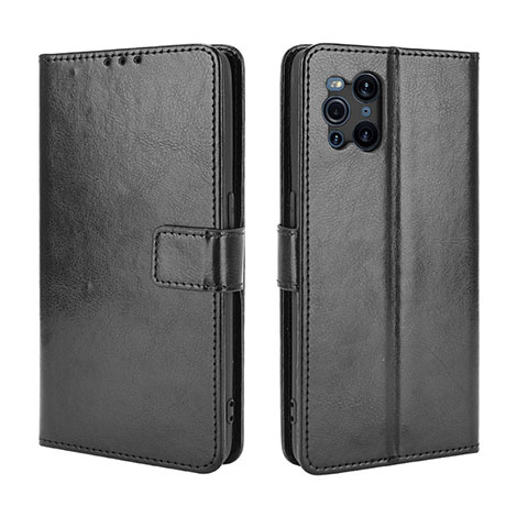 Handytasche Stand Schutzhülle Flip Leder Hülle BY5 für Oppo Find X3 5G Schwarz