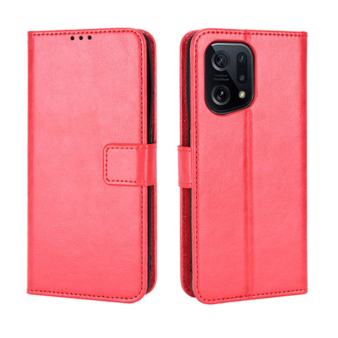 Handytasche Stand Schutzhülle Flip Leder Hülle BY5 für Oppo Find X5 5G Rot