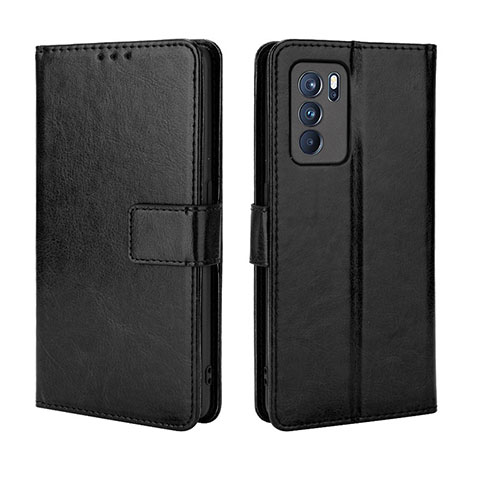 Handytasche Stand Schutzhülle Flip Leder Hülle BY5 für Oppo Reno6 Pro 5G India Schwarz