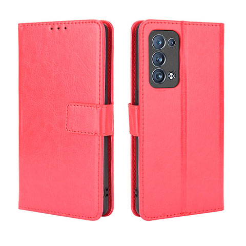 Handytasche Stand Schutzhülle Flip Leder Hülle BY5 für Oppo Reno6 Pro 5G Rot