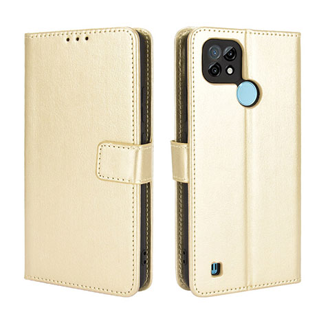 Handytasche Stand Schutzhülle Flip Leder Hülle BY5 für Realme C21 Gold