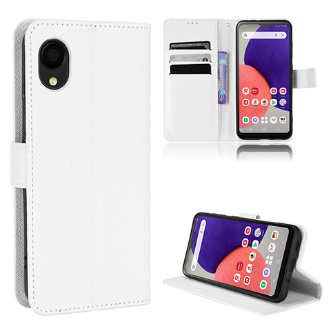 Handytasche Stand Schutzhülle Flip Leder Hülle BY5 für Samsung Galaxy A22 5G SC-56B Weiß