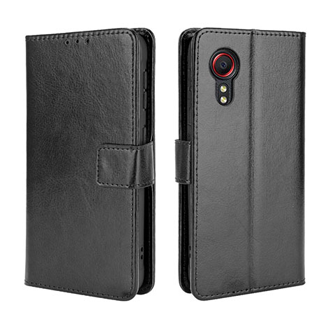 Handytasche Stand Schutzhülle Flip Leder Hülle BY5 für Samsung Galaxy XCover 5 SM-G525F Schwarz