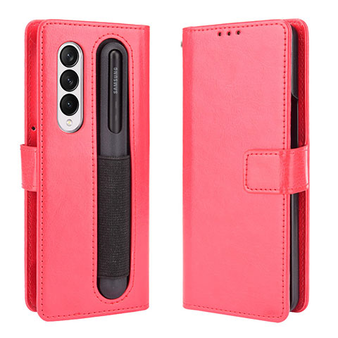 Handytasche Stand Schutzhülle Flip Leder Hülle BY5 für Samsung Galaxy Z Fold3 5G Rot