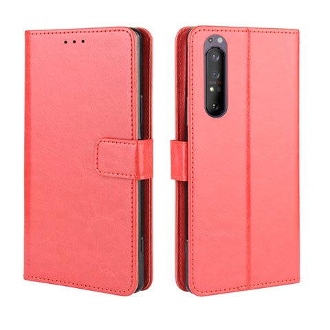 Handytasche Stand Schutzhülle Flip Leder Hülle BY5 für Sony Xperia 1 II Rot