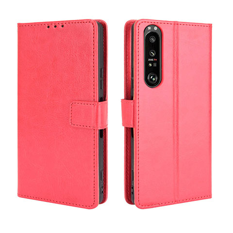 Handytasche Stand Schutzhülle Flip Leder Hülle BY5 für Sony Xperia 1 III Rot