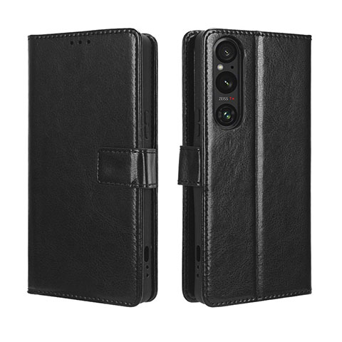 Handytasche Stand Schutzhülle Flip Leder Hülle BY5 für Sony Xperia 1 V Schwarz