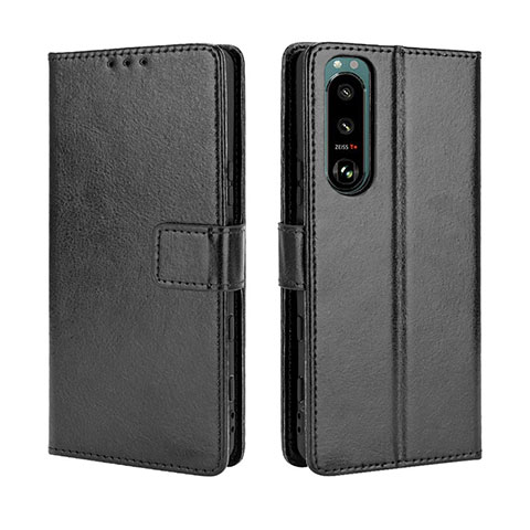 Handytasche Stand Schutzhülle Flip Leder Hülle BY5 für Sony Xperia 5 III SO-53B Schwarz