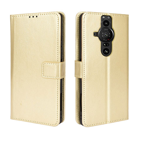 Handytasche Stand Schutzhülle Flip Leder Hülle BY5 für Sony Xperia PRO-I Gold