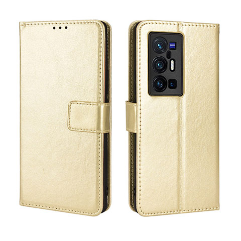 Handytasche Stand Schutzhülle Flip Leder Hülle BY5 für Vivo X70 Pro+ Plus 5G Gold