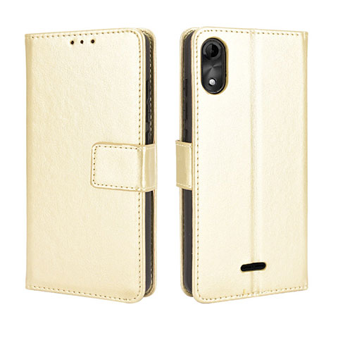 Handytasche Stand Schutzhülle Flip Leder Hülle BY5 für Wiko Y51 Gold