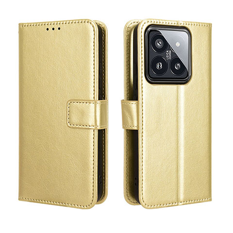 Handytasche Stand Schutzhülle Flip Leder Hülle BY5 für Xiaomi Mi 14 Pro 5G Gold