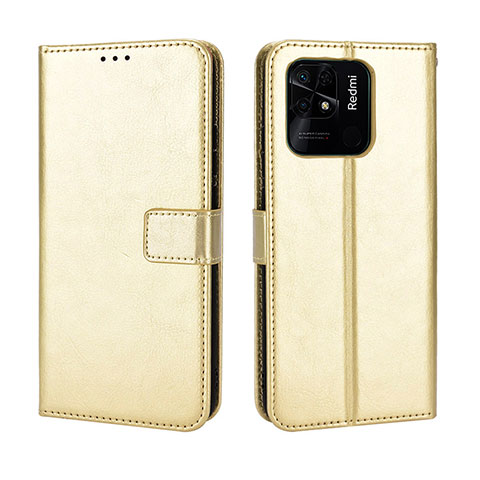 Handytasche Stand Schutzhülle Flip Leder Hülle BY5 für Xiaomi Redmi 10 India Gold