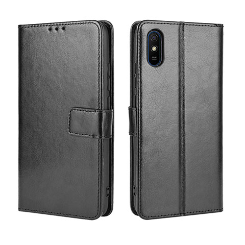 Handytasche Stand Schutzhülle Flip Leder Hülle BY5 für Xiaomi Redmi 9A Schwarz