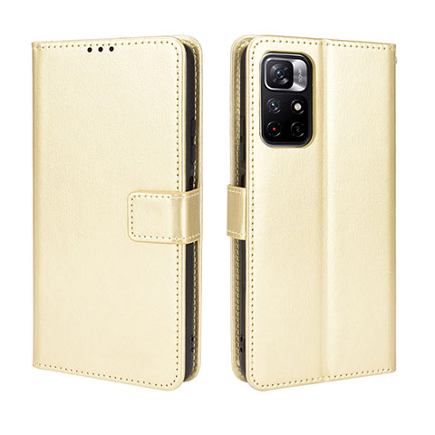 Handytasche Stand Schutzhülle Flip Leder Hülle BY5 für Xiaomi Redmi Note 11 5G Gold