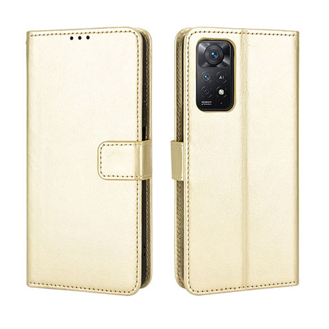 Handytasche Stand Schutzhülle Flip Leder Hülle BY5 für Xiaomi Redmi Note 11 Pro 4G Gold