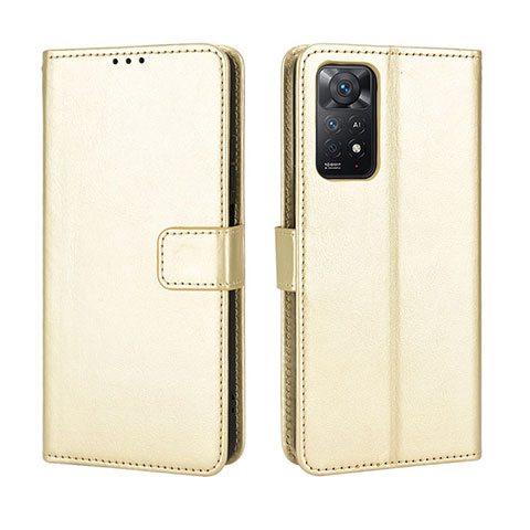 Handytasche Stand Schutzhülle Flip Leder Hülle BY5 für Xiaomi Redmi Note 11 Pro 5G Gold