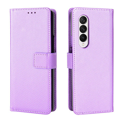 Handytasche Stand Schutzhülle Flip Leder Hülle BY6 für Samsung Galaxy Z Fold3 5G Violett