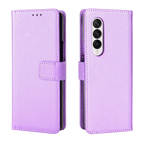 Handytasche Stand Schutzhülle Flip Leder Hülle BY6 für Samsung Galaxy Z Fold4 5G Violett