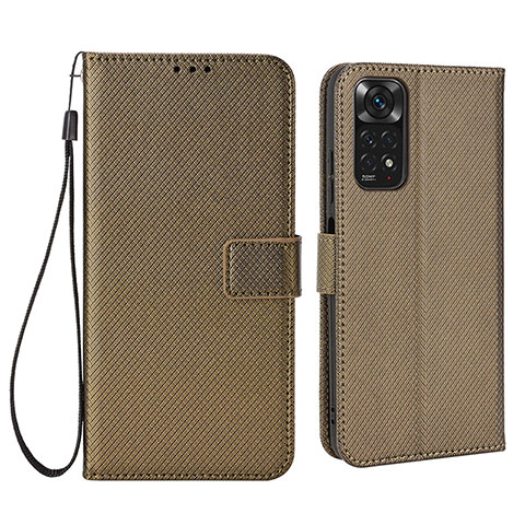 Handytasche Stand Schutzhülle Flip Leder Hülle BY6 für Xiaomi Redmi Note 11 4G (2022) Braun