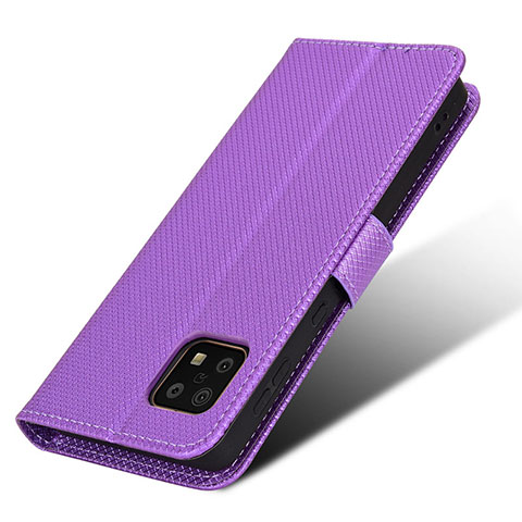 Handytasche Stand Schutzhülle Flip Leder Hülle BY7 für Sharp Aquos Sense6s Violett