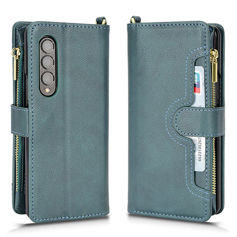 Handytasche Stand Schutzhülle Flip Leder Hülle BY8 für Samsung Galaxy Z Fold3 5G Grün