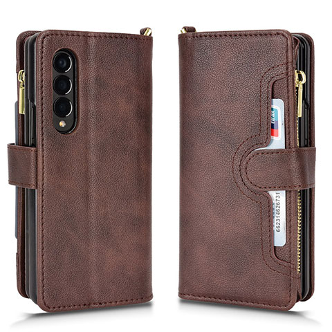 Handytasche Stand Schutzhülle Flip Leder Hülle BY8 für Samsung Galaxy Z Fold4 5G Braun