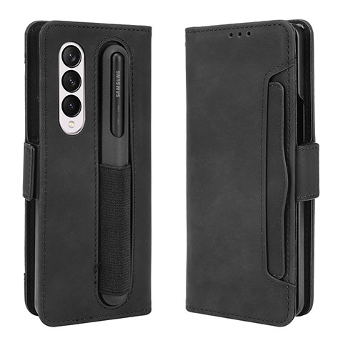 Handytasche Stand Schutzhülle Flip Leder Hülle BY9 für Samsung Galaxy Z Fold4 5G Schwarz