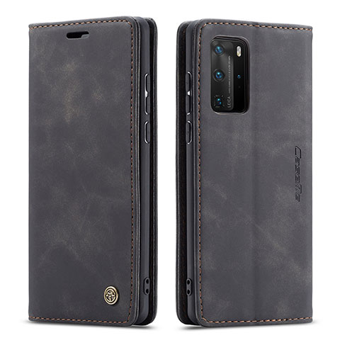 Handytasche Stand Schutzhülle Flip Leder Hülle C01S für Huawei P40 Pro Schwarz