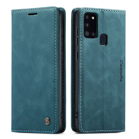 Handytasche Stand Schutzhülle Flip Leder Hülle C01S für Samsung Galaxy A21s Blau