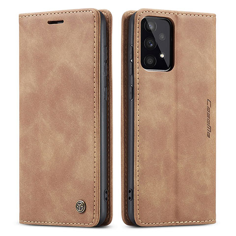 Handytasche Stand Schutzhülle Flip Leder Hülle C01S für Samsung Galaxy A33 5G Hellbraun