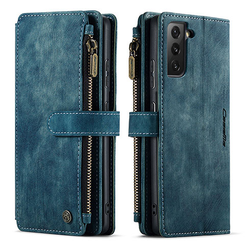 Handytasche Stand Schutzhülle Flip Leder Hülle C01S für Samsung Galaxy S21 5G Blau