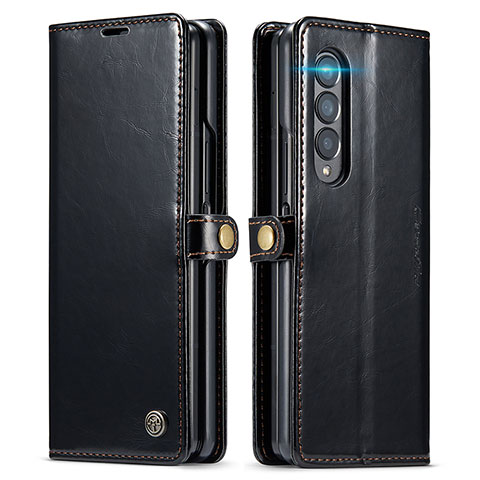 Handytasche Stand Schutzhülle Flip Leder Hülle C01S für Samsung Galaxy Z Fold3 5G Schwarz
