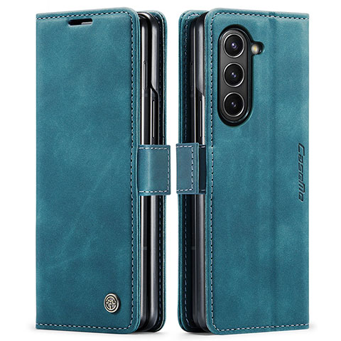 Handytasche Stand Schutzhülle Flip Leder Hülle C01S für Samsung Galaxy Z Fold5 5G Blau