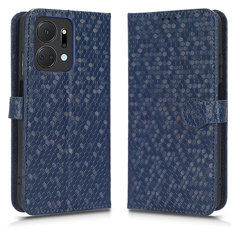 Handytasche Stand Schutzhülle Flip Leder Hülle C01X für Huawei Honor X7a Blau