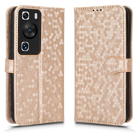 Handytasche Stand Schutzhülle Flip Leder Hülle C01X für Huawei P60 Gold