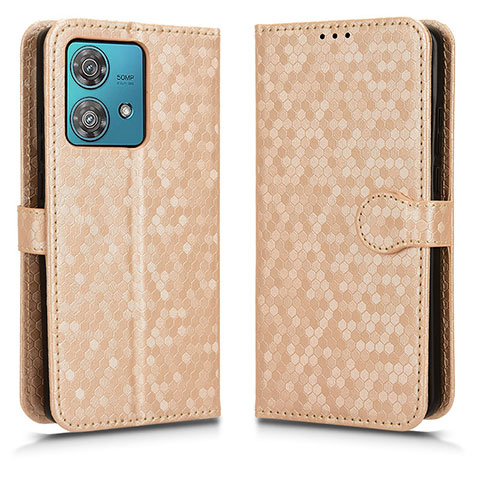 Handytasche Stand Schutzhülle Flip Leder Hülle C01X für Motorola Moto Edge 40 Neo 5G Gold