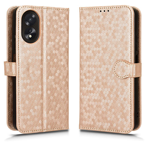 Handytasche Stand Schutzhülle Flip Leder Hülle C01X für Oppo A18 Gold