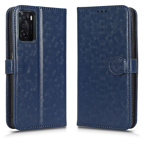 Handytasche Stand Schutzhülle Flip Leder Hülle C01X für Oppo A55S 5G Blau