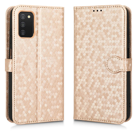 Handytasche Stand Schutzhülle Flip Leder Hülle C01X für Samsung Galaxy A03s Gold