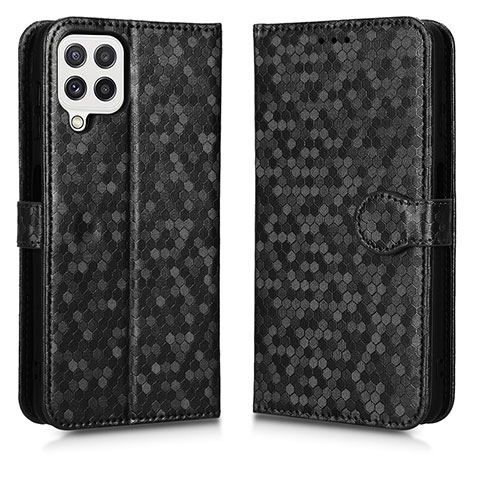 Handytasche Stand Schutzhülle Flip Leder Hülle C01X für Samsung Galaxy A12 Schwarz