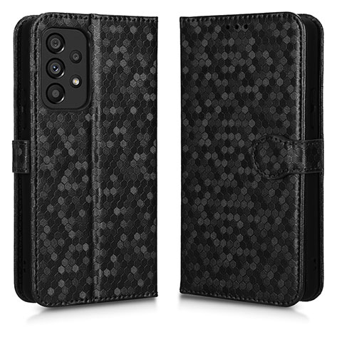 Handytasche Stand Schutzhülle Flip Leder Hülle C01X für Samsung Galaxy A53 5G Schwarz