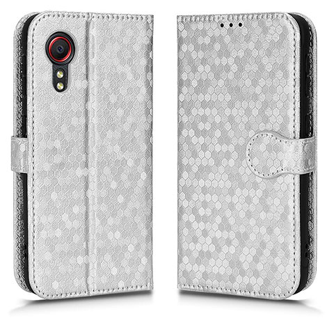 Handytasche Stand Schutzhülle Flip Leder Hülle C01X für Samsung Galaxy XCover 5 SM-G525F Silber