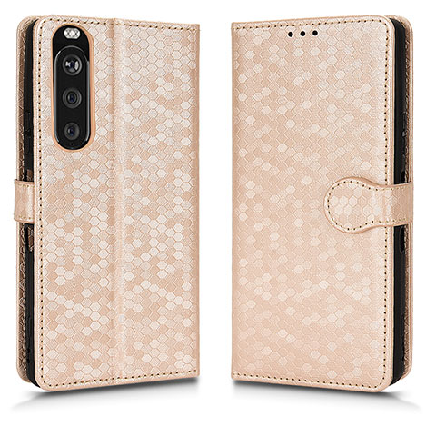 Handytasche Stand Schutzhülle Flip Leder Hülle C01X für Sony Xperia 1 III Gold