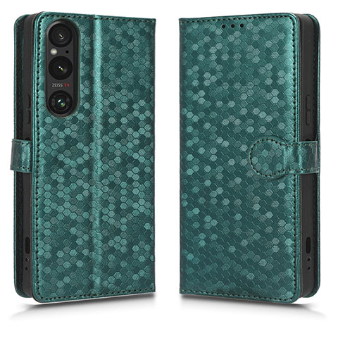 Handytasche Stand Schutzhülle Flip Leder Hülle C01X für Sony Xperia 1 V Grün