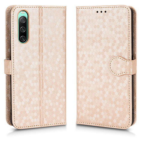 Handytasche Stand Schutzhülle Flip Leder Hülle C01X für Sony Xperia 10 IV Gold