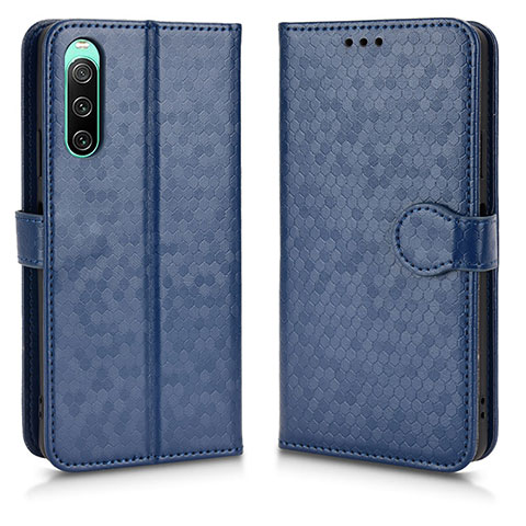 Handytasche Stand Schutzhülle Flip Leder Hülle C01X für Sony Xperia 10 V Blau