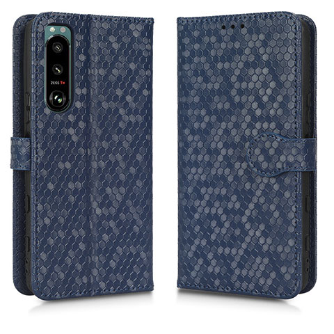 Handytasche Stand Schutzhülle Flip Leder Hülle C01X für Sony Xperia 5 III SO-53B Blau